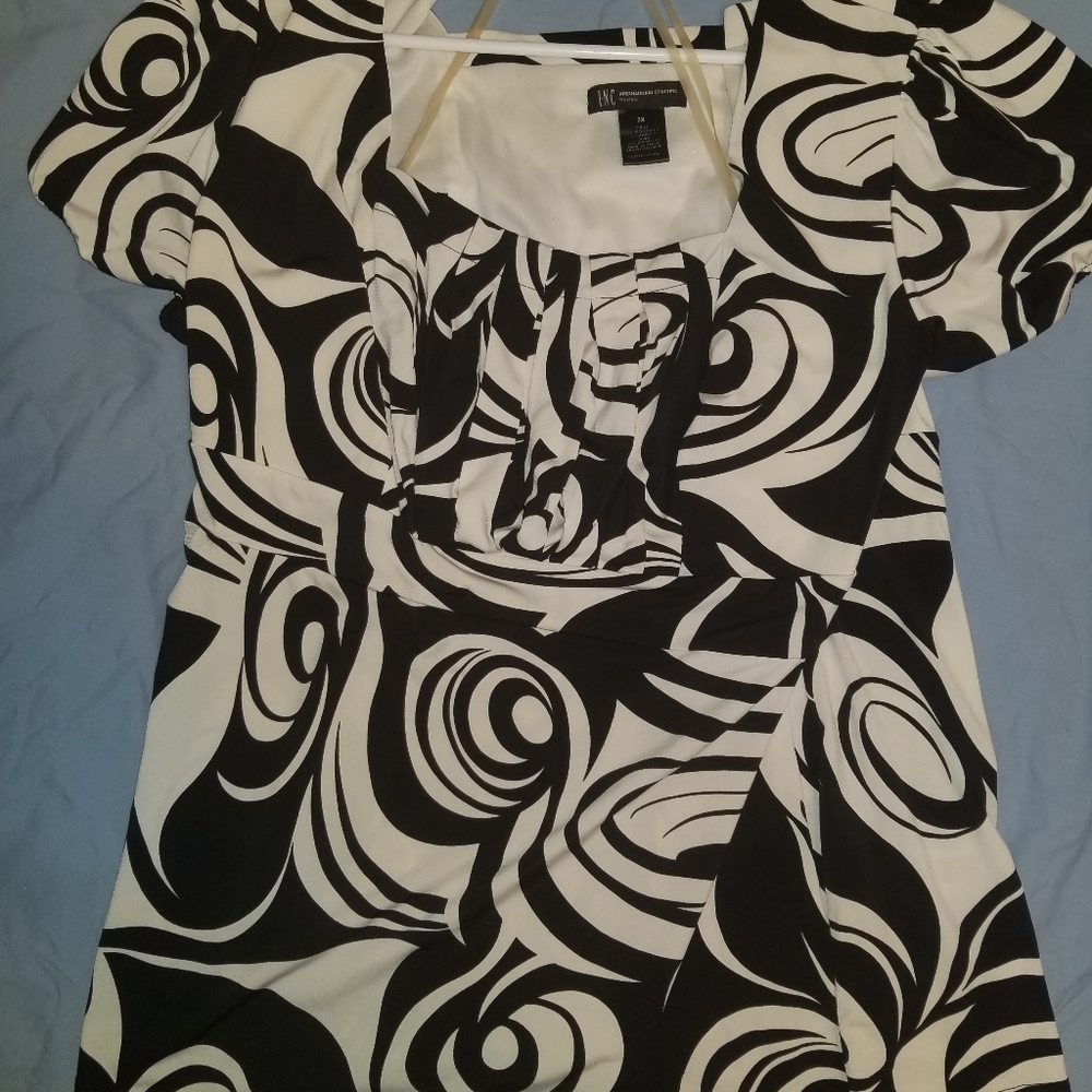 Black and white blouse